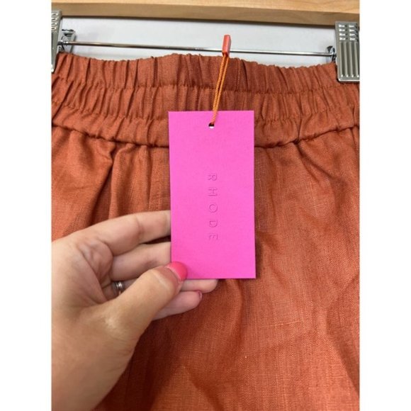 Rhode Kina Pull On Smocked Waist Mid Rise Short Women's Clove Size: XS NWT - Picture 5 of 8